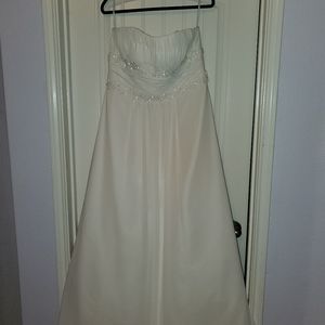 David's Bridal wedding dress and veil